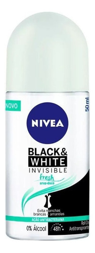 NIVEA Desodorante Antitranspirante Roll On Invisible Black & White Fresh 50ml