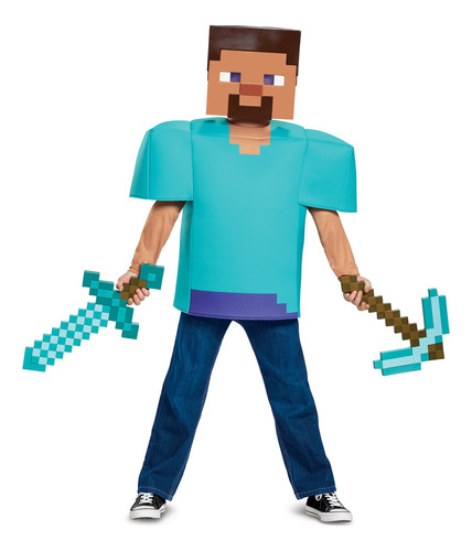 Disfraz Steve Classic Minecraft Multicolor Medium