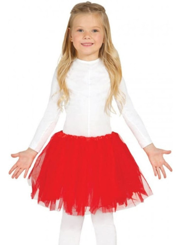 Tutu Mirellado Para Niñas Falda Ballet Escarchado Rojo Disfraz