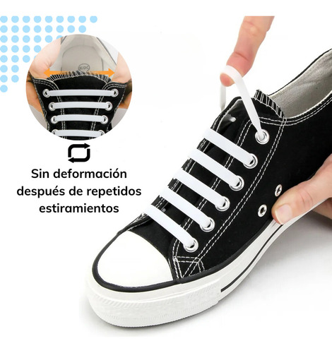 13 Pares Cordones Planos Elásticos De Para Zapatillas De 16 Piezas Agujetas De Silicona Sin Ataduras