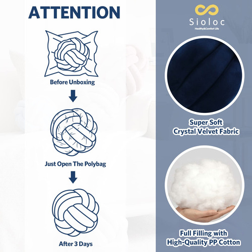 Cojín Sioloc Soft Knot Ball De Felpa De 20 Cm De Diámetro