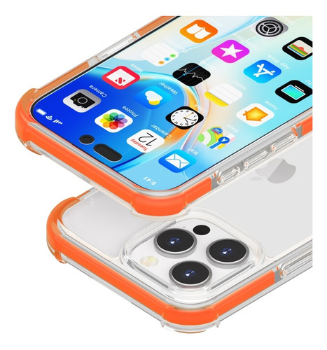 Capa Anti-choque Com Quatro Cantos Para iPhone 15/16