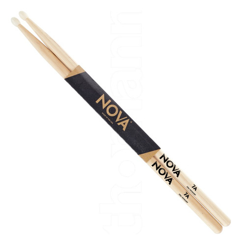 Imagen 2 de 4 de Baquetas Nova 7a 5a 5b Punta Nylon Hickory (by Vic Firth)