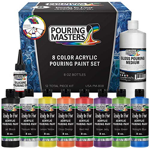 Juego De Pintura Acrilica Para Vertir 8 Colores De 60 Ml