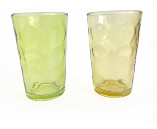 Juego 6 Vasos De Vidrio De Colores