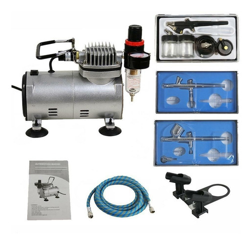Imagen 1 de 7 de Kit 3 Aerografos Profesional Compresor Master Rudo