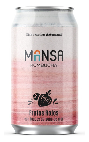 Kombucha Mansa Lata De 354ml Sabor Frutos Rojos  