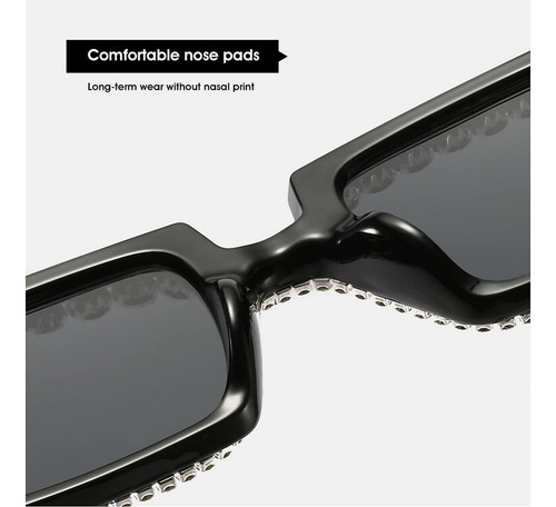 Gafas De Sol Rectangulares De Diamantes Para Mujeres, Gafas