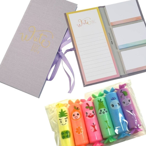 Conjunto Sticky Notes Laço Cotton - Lilás + Mt  Balinhas