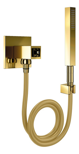 Ducha Manual Com Desviador Docol Square 604243 Ouro Polido