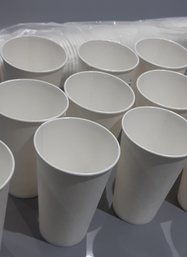 Vasos Blancos Polipapel 12 Oz C/tapa Y Collarin 350cc X 100