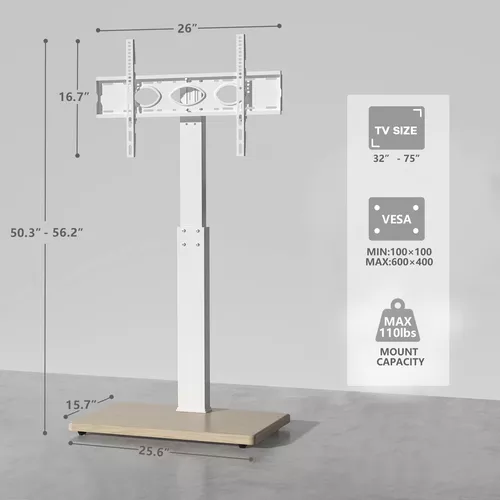 Soporte de Pared para TV para Esquina Giratorio para Pantallas de Plasma  LCD LED de 32 - 65 Pulgadas VESA 600 x 400 UNHO