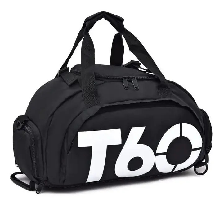 Mochila Mala T60 Para Academia Natação Camping Na Cor Preta
