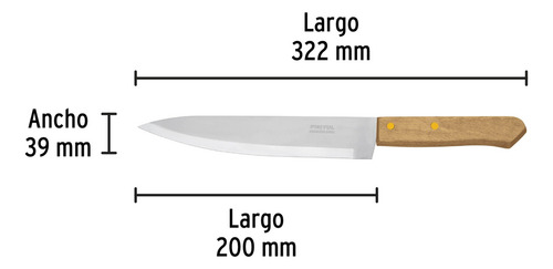 Cuchillo Chef 8' Mango Madera Pretul 23082