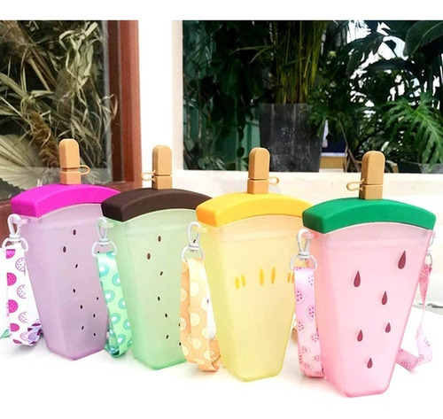 Botella Agua Forma Paleta Crossbody Cantimplora Con Correa
