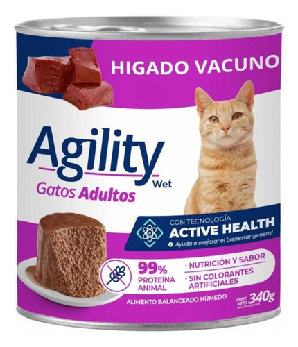 Alimento Agility Gato Adulto Higado  Pack X 6 Latas 340 Gr