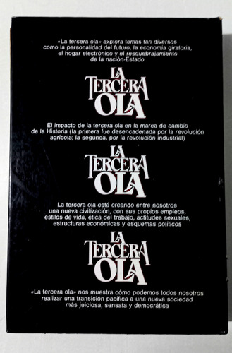 La Tercera Ola, Alvin Toffler. Ed. Plaza & Janés. En Español (Usado)