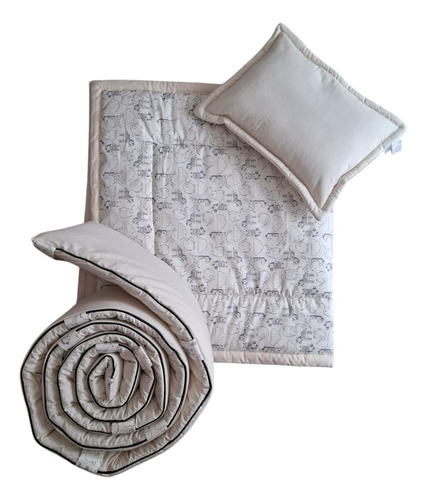 Juego De Cuna 4 Piezas Jungle Animalitos 95 X 140 Cm Beige
