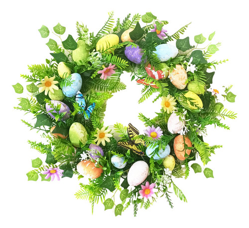Corona De Huevos De Pascua, Corona De Puerta De Pascua Con
