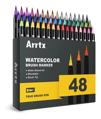 Marcadores Profesionales Brush Pen Watercolor X 48 Acuarela