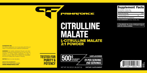 Suplemento Primaforce De Malato De L-citrulina En Polvo 500