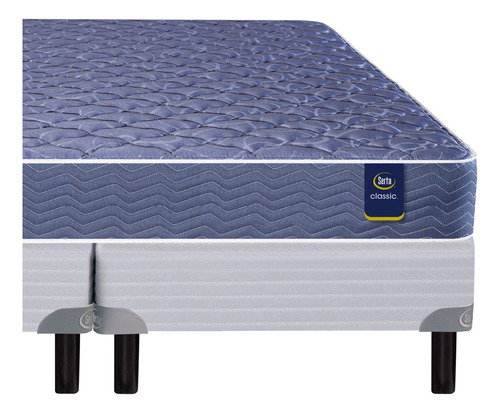 Sommier Y Colchon King (200x200) Serta Owen Resorte Color Gris