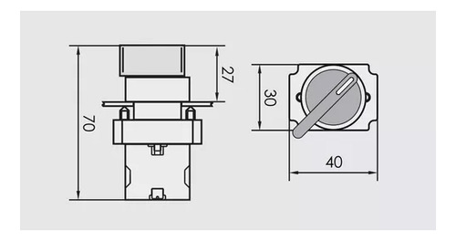 Selectora Interruptor 0-1 Contacto Na Ø22 Maneta Larga Tbcin Color Negro