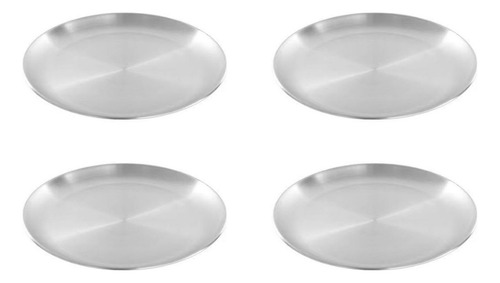 Plato Para Escupir Huesos De Acero Inoxidable, 4 Unidades, 2