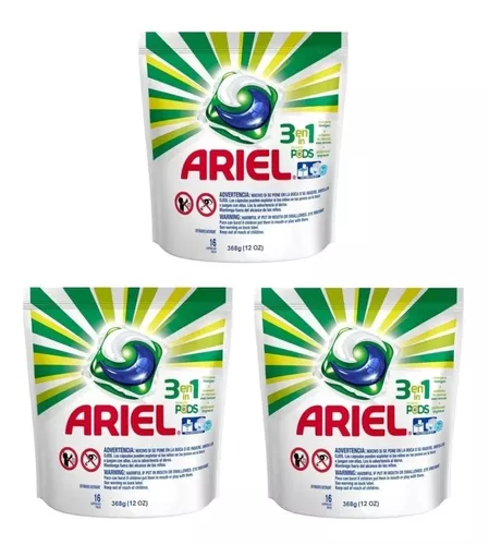 Detergente líquido Ariel 3 en 1 power pods en cápsulas 397 g