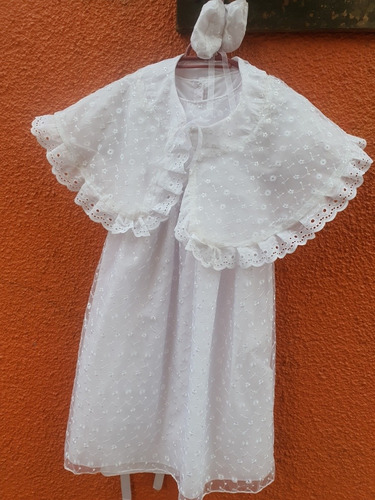 Ropón De Bautizo  Talla 1 Color Blanco Brillante 5 Piezas