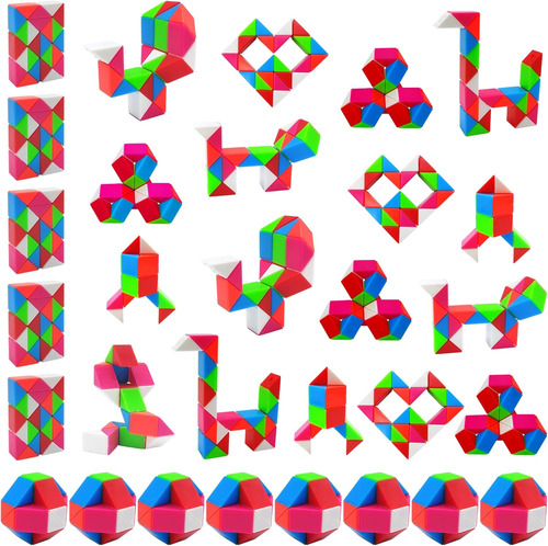 Favores De Fiesta -30 Piezas Fidgets Snake Cube Puzzles Jugu