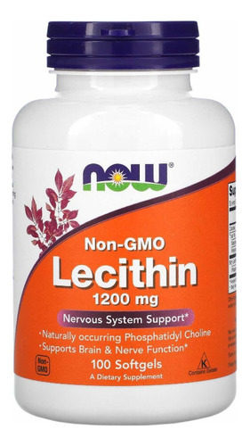 Lecitina Importada Original Lecithin 1200mg 100 Softgels Eua