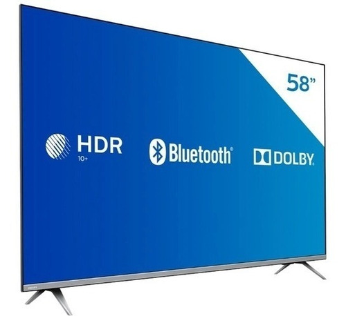 Imagem 4 de 5 de Smart Tv Philips 58 Polegadas Series 58pug6654/78 Led 4k