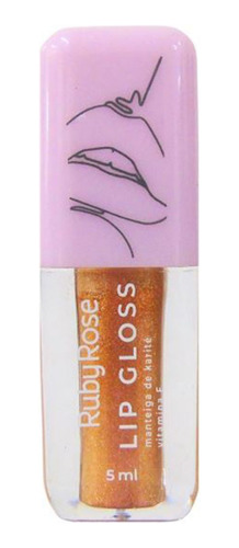 Lip Gloss - Hidratante Labial Com Glitter Ruby Rose Hb-8234