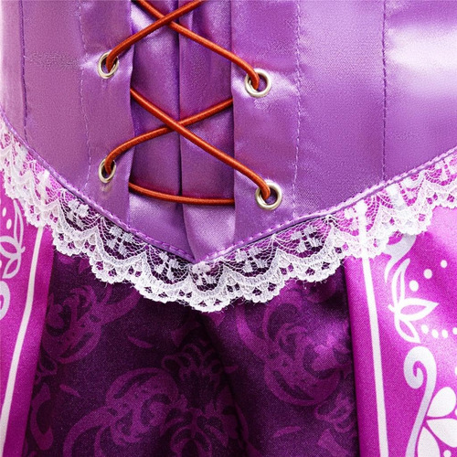 Vestido De Disfraz De Princesa Con Trenza De Pelo Largo Y De