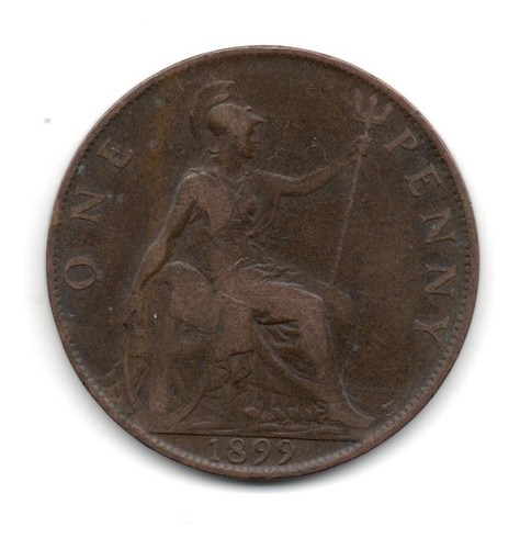 Inglaterra Gran Bretaña Moneda 1 Penny Año 1899 Km#790