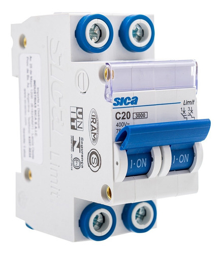 Llave Térmica Sica - Bipolar 20a - Capacidad 3000a - Iram