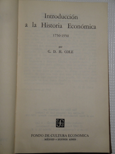 Introducción A La Historia Económica - G. D. H. Cole