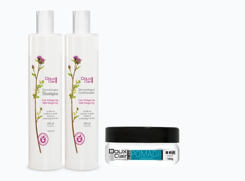 Shampoo, Condicionador Anti-quedas E Pomada Modeladora Doux