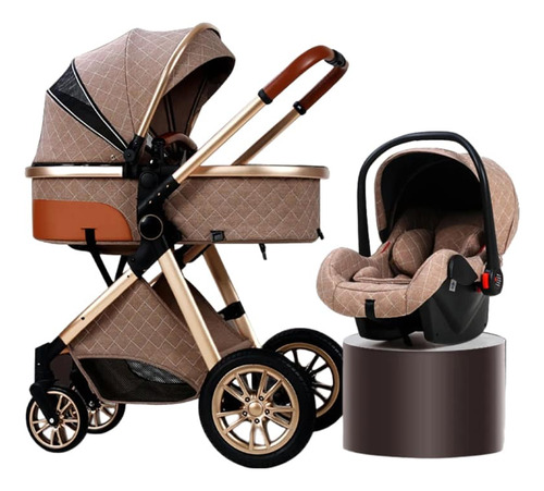 Coche Cuna Con Silla Nido Y Multiposición Beige Babymine