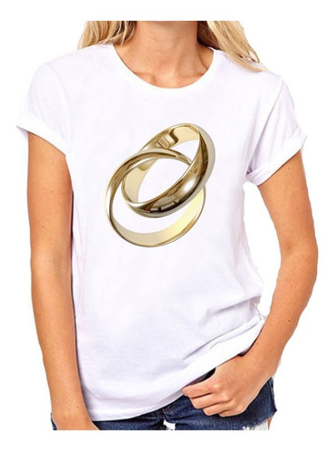 Remera De Mujer Alianza Anillos Boda Compromiso