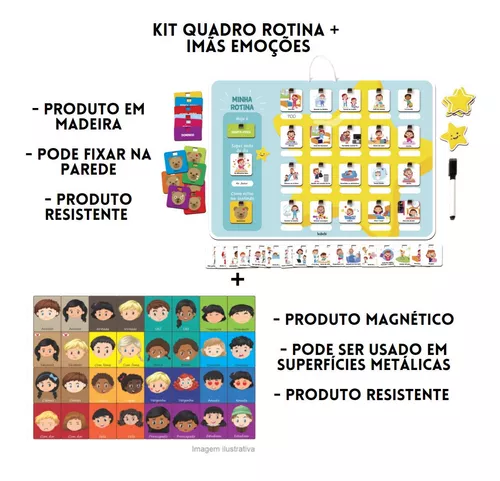 Quadro Educativo Infantil Minha Rotina Estrelinhas Babebi - Brinquedos  Educativos Pedagógicos de Madeira