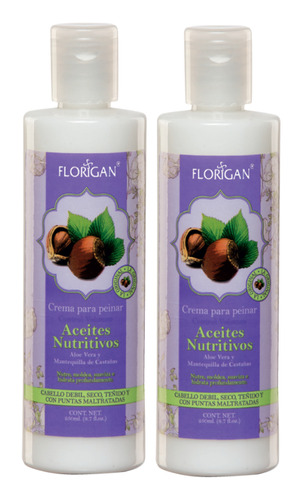 Crema Para Peinar Aceites Nutritivos 250ml. Florigan® 2 Piez