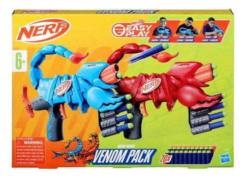 Pistola De Juguete Nerf Venom Pack - Diversión Asegurada Azul Claro