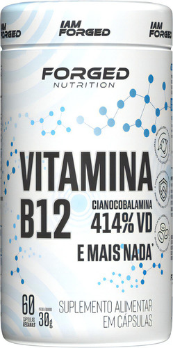 Vitamina B12 Cianocobalamina 414% 60 Vegan Caps - Forged Sabor Sem Sabor