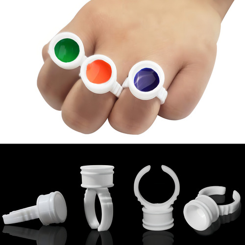 400pcs Anillos De Tatuaje Desechables Anillo Tazas De Pegame