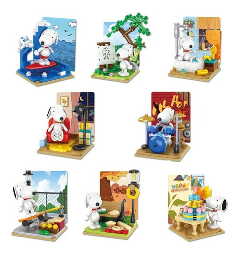 Snoopy Bloque Construccion Armable Caja Misteriosa Sorpresa 
