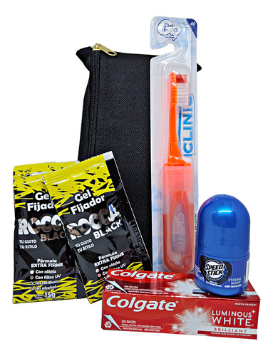 Kit De Viaje Higiene Personal Hombre Básico Con Bolsa
