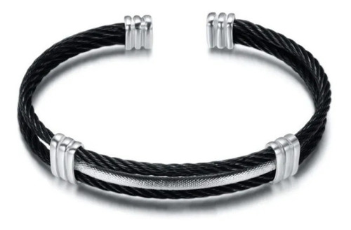 Pulseira Executiva Sabona Dupla Prata Tamanho Ajustavel Luxo Comprimento 0 Cm Diâmetro 0 Cm
