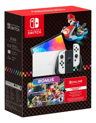 Nintendo Switch Oled 64gb Edicion Mario Kart 8 Deluxe Color Blanco